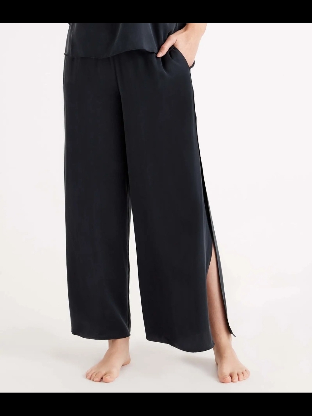 Quince Washable Silk Pajama Pants Women's In Black With Pockets Sz S, NWT!